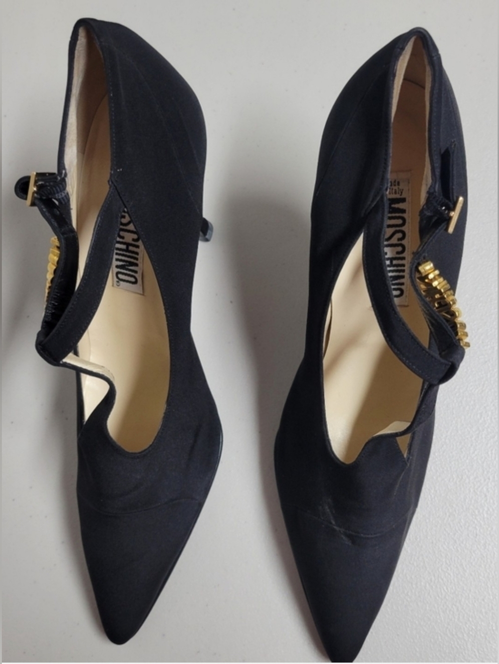 Moschino Vintage Black Mary Jane Heels Size 40 1/2.